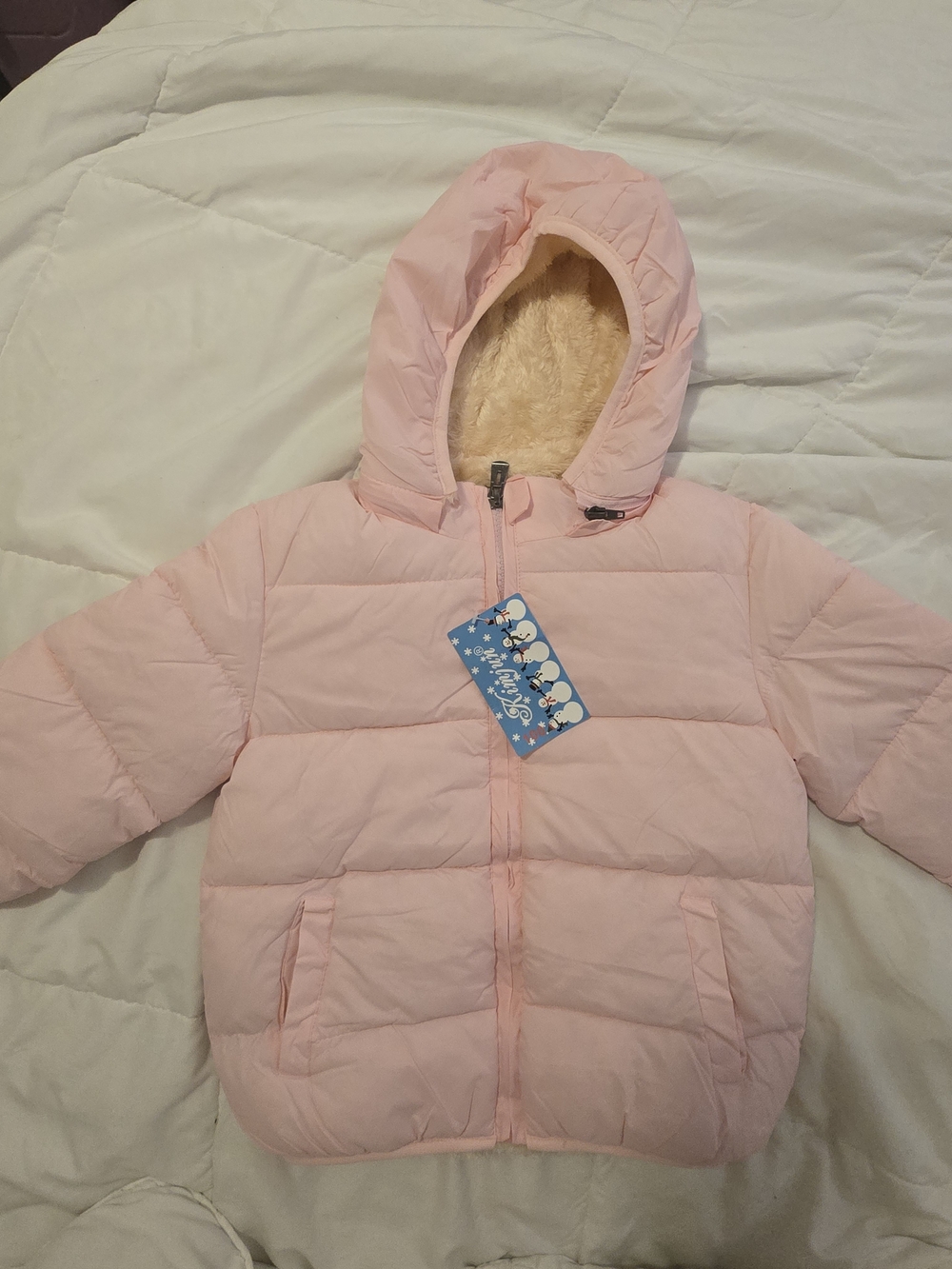 Light Pink Puffer Hooded Jacket